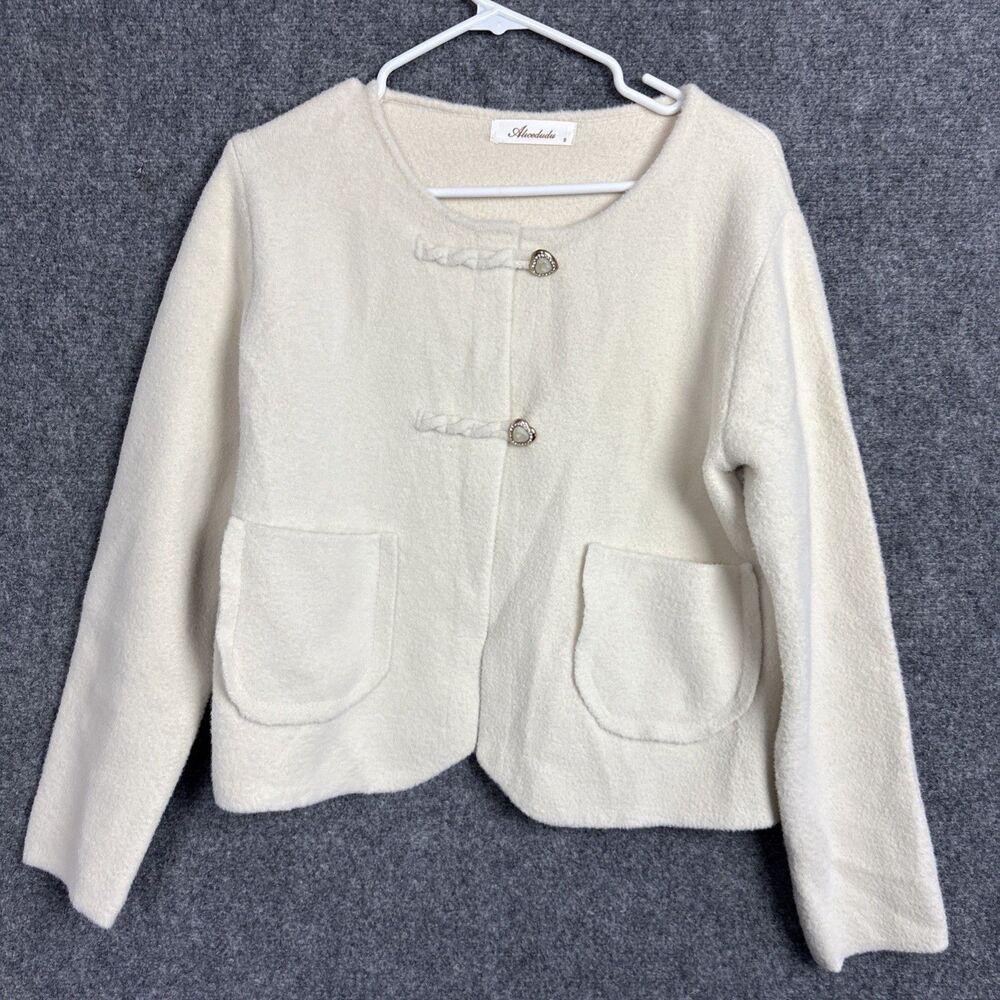 Alicedudu Jacket Womens Size S Cream Blazer Old Money Preppy Feminine